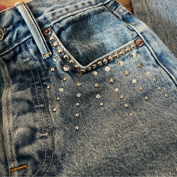 GRLFRND Karolina jeans in Glamrock new without tags studs & rhinestones diamonds - Picture 3 of 7